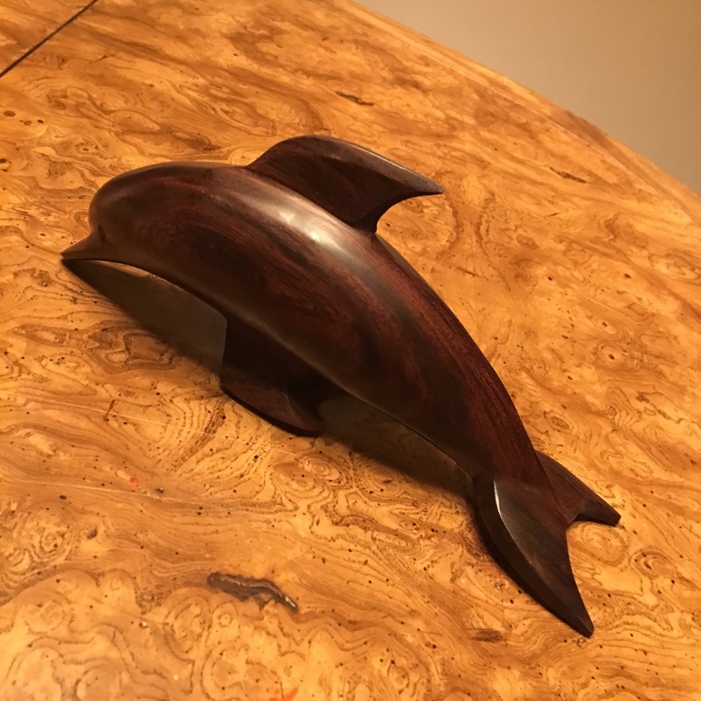 Ironwood Dolphin Art Sculpture 11” x 5”